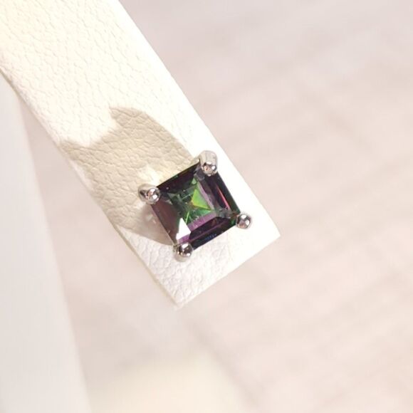 Mystic Gemstone Square Stud Earrings - Picture 8 of 8